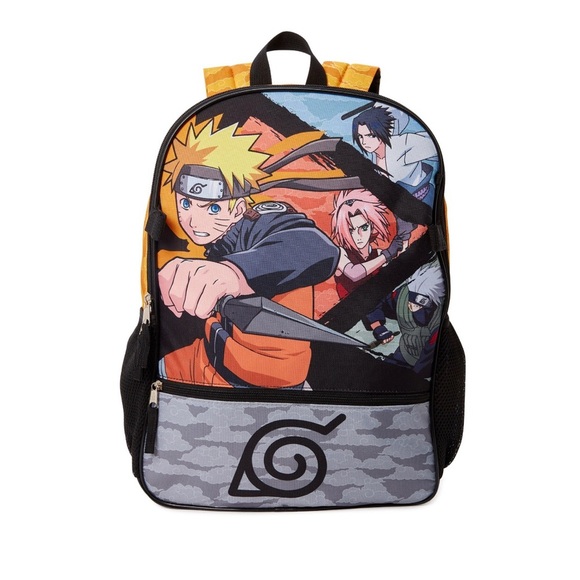 Naruto Shippuden 4-Piece Backpack Set for Kids lunch tote gadget case & tag new - Picture 4 of 6